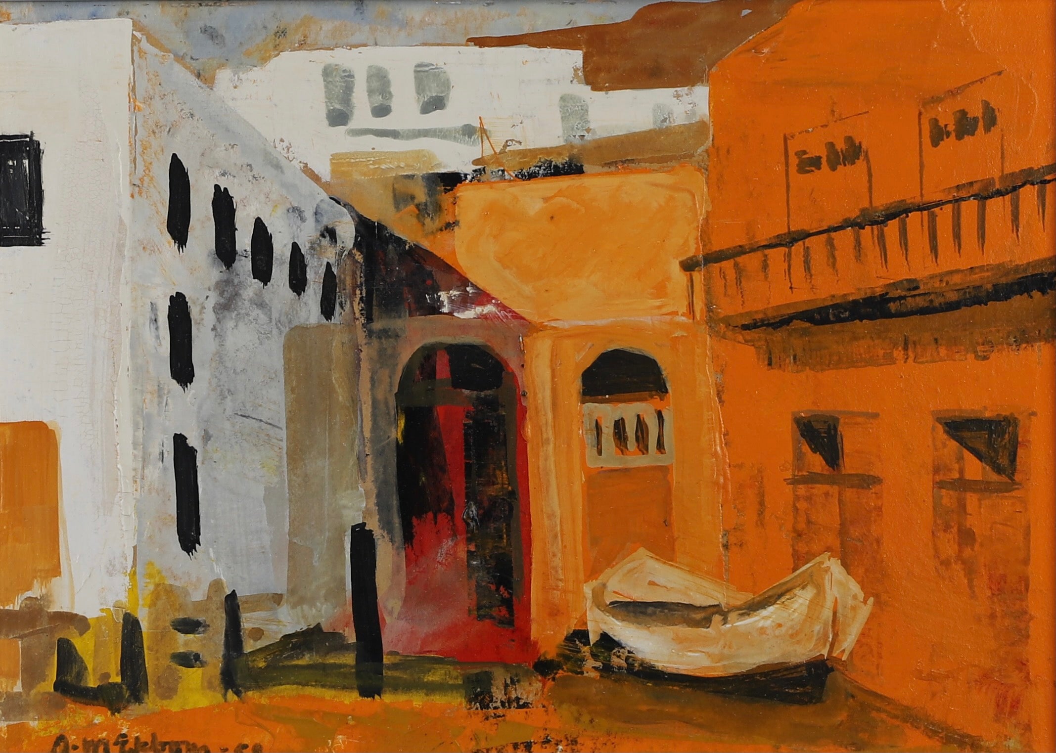 Mid Century Vintage Oil Painting By AM Ekbom Sweden