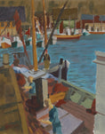 Load image into Gallery viewer, Mid Century Coastal Oil Painting from Sweden From 1951