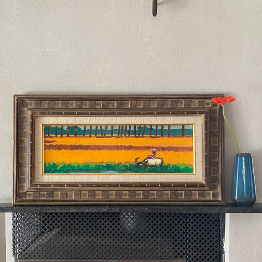 Vintage Art Room Oil Painting From Sweden By Lars Norrman