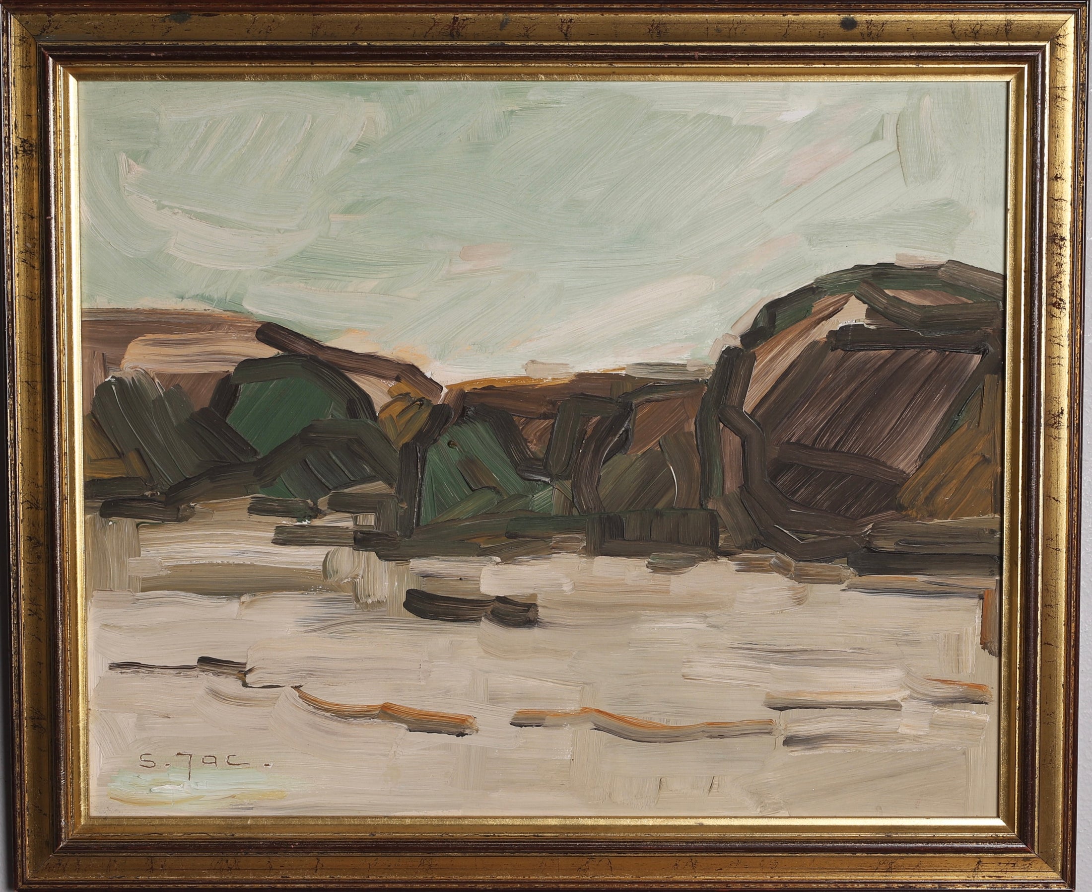 Mid Century Landscape Oil Painting From Sweden