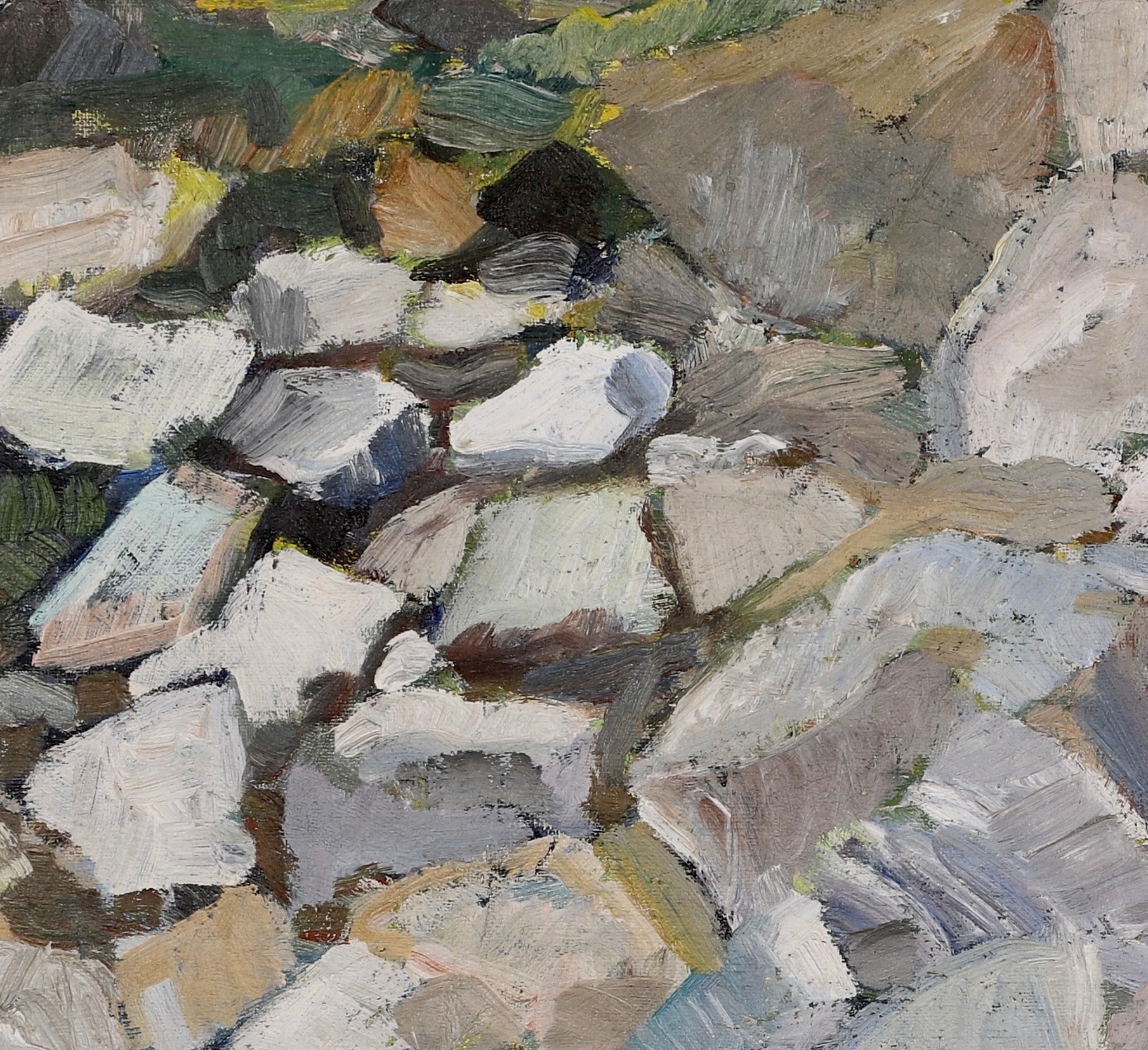 Mid Century Landscape Oil Painting From Sweden by P Petersen