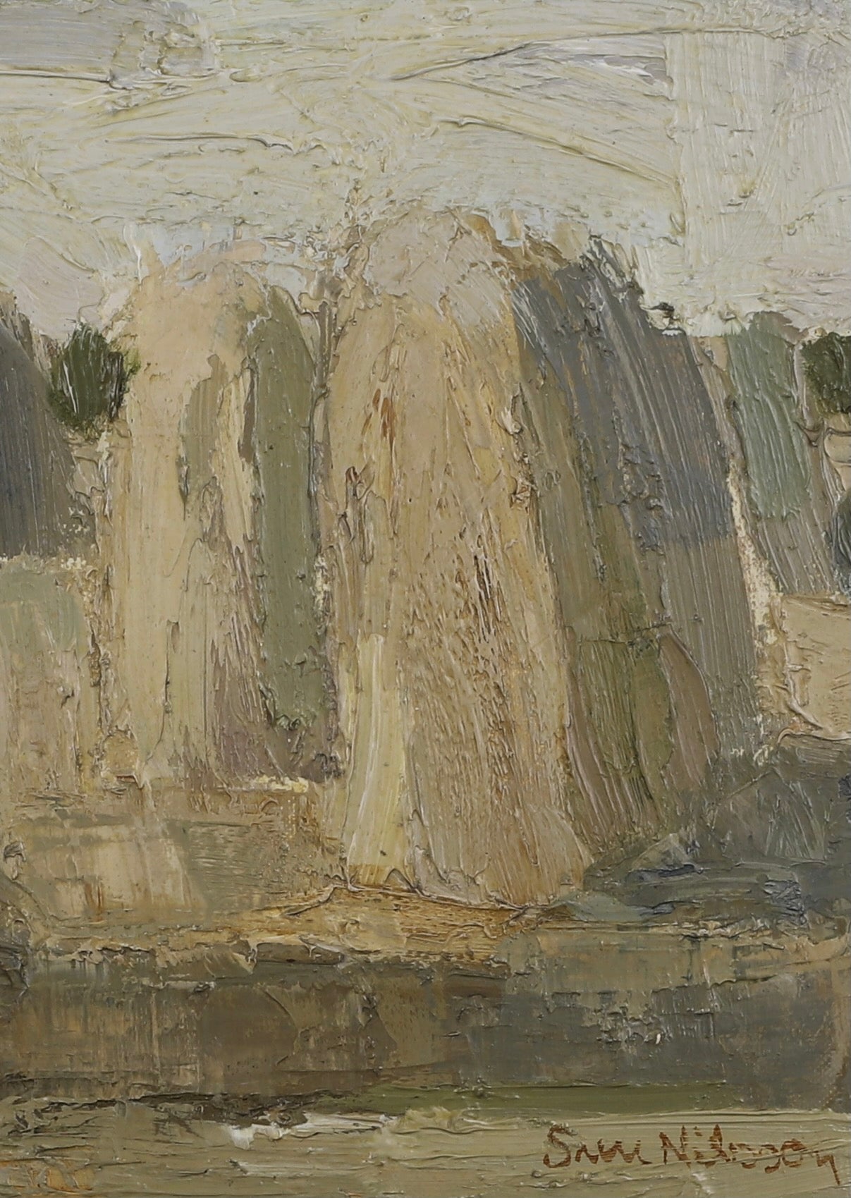 Mid Century Original Oil Painting From Sweden By S Nilsson 1960