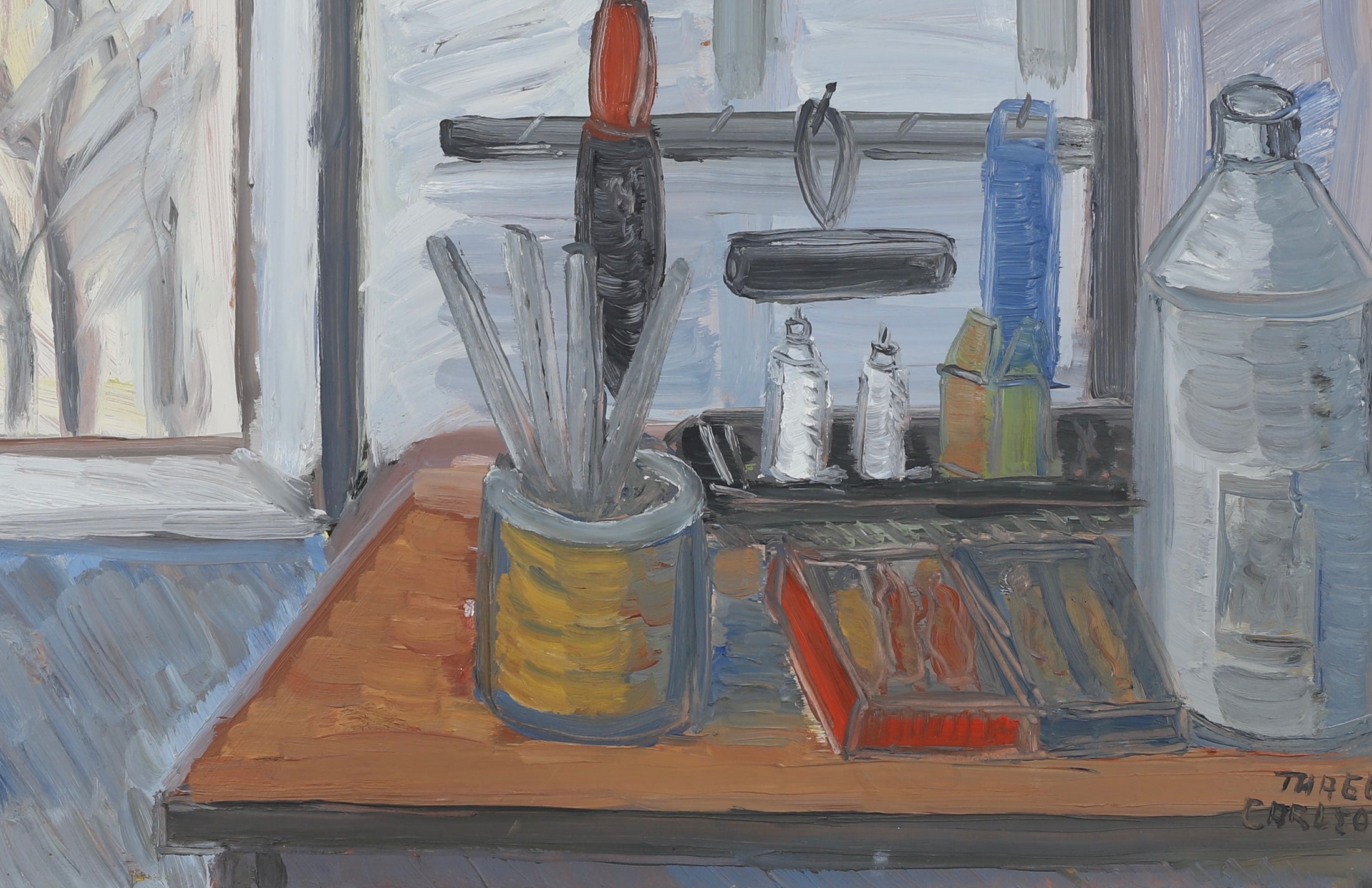 Vintage Still Life Oil Painting From Sweden By T Carlson