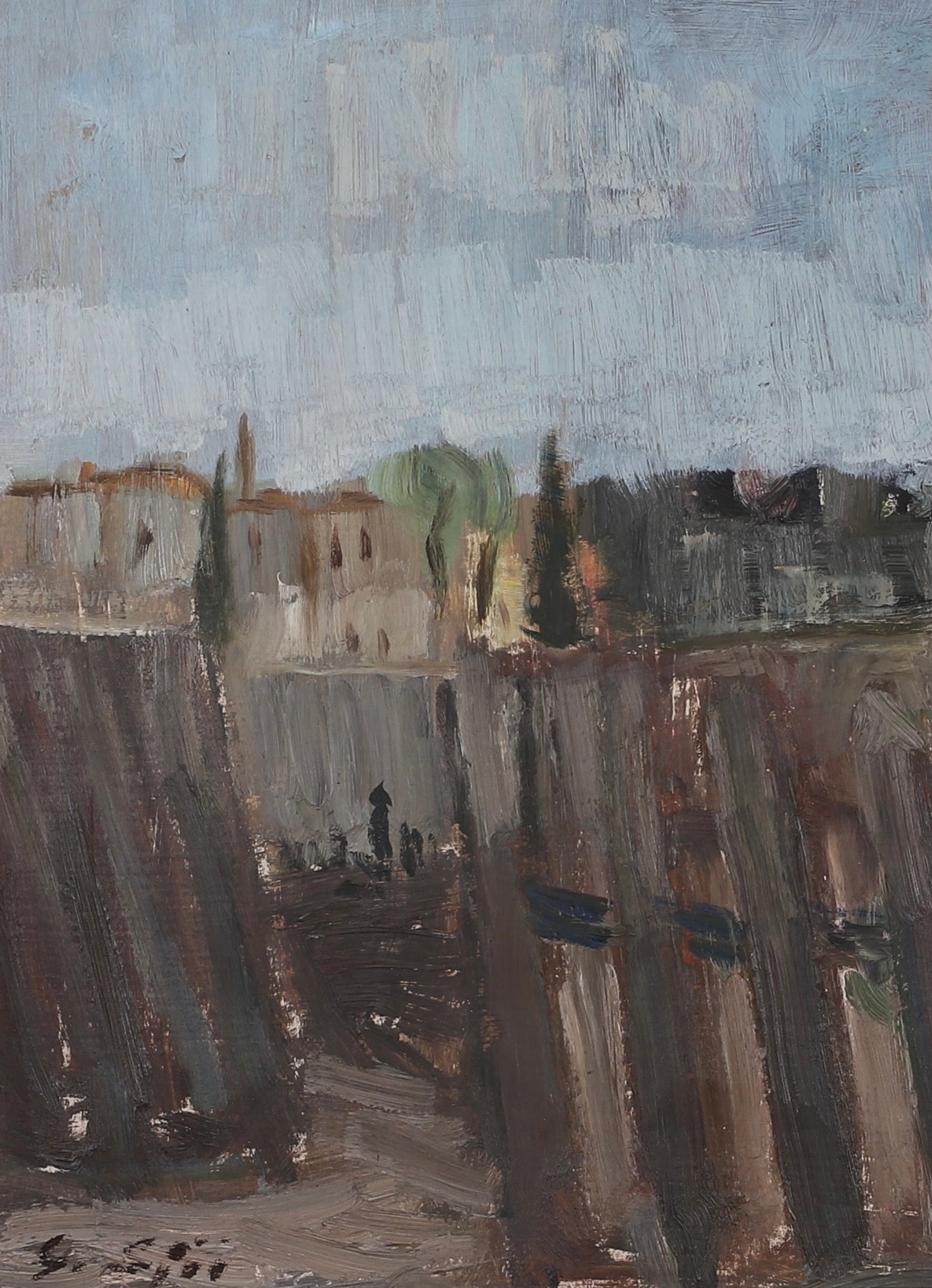 Mid Century Landscape Oil Painting From Sweden