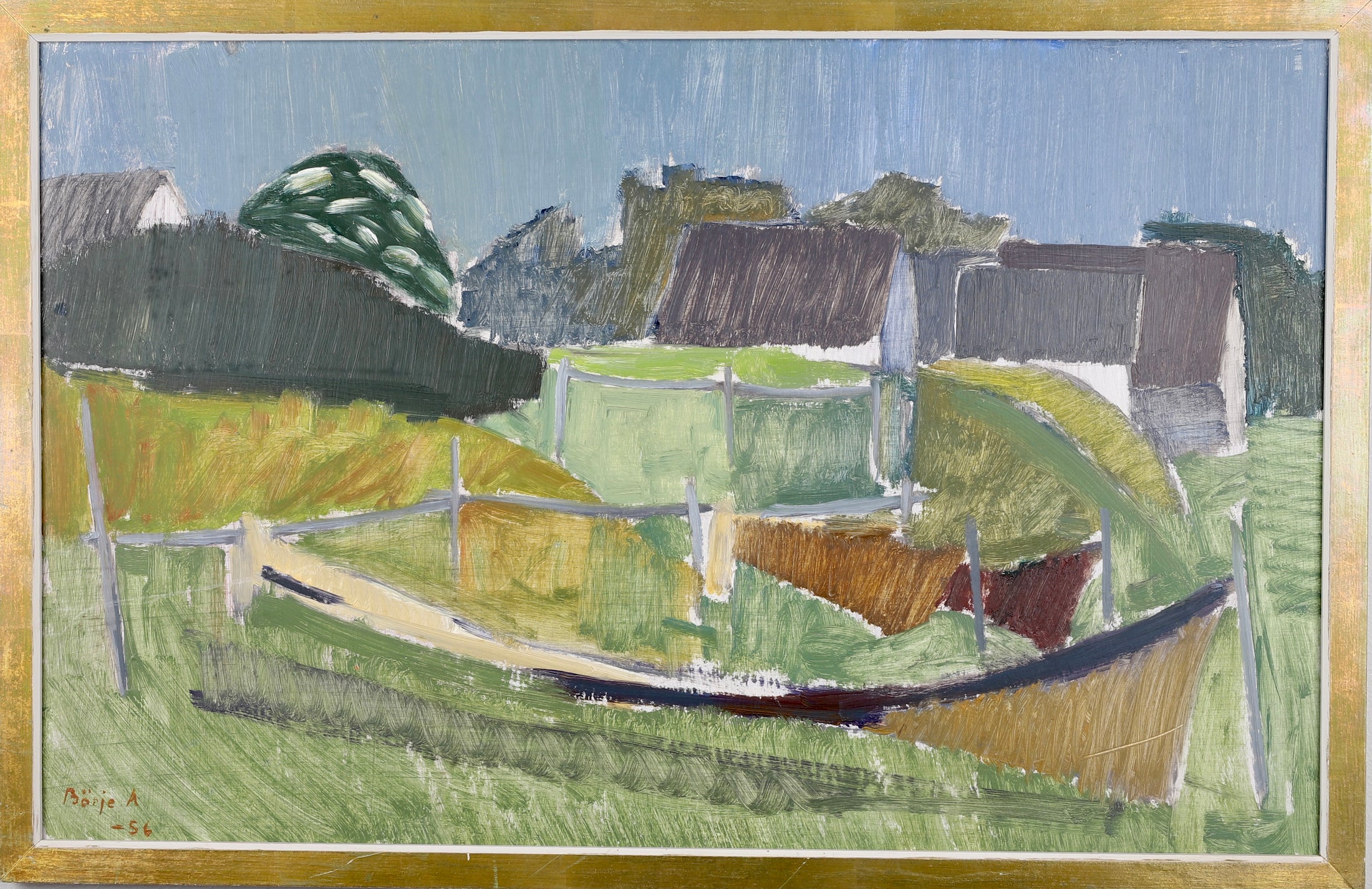 Mid Century Oil Painting from Sweden By Börje A 1956