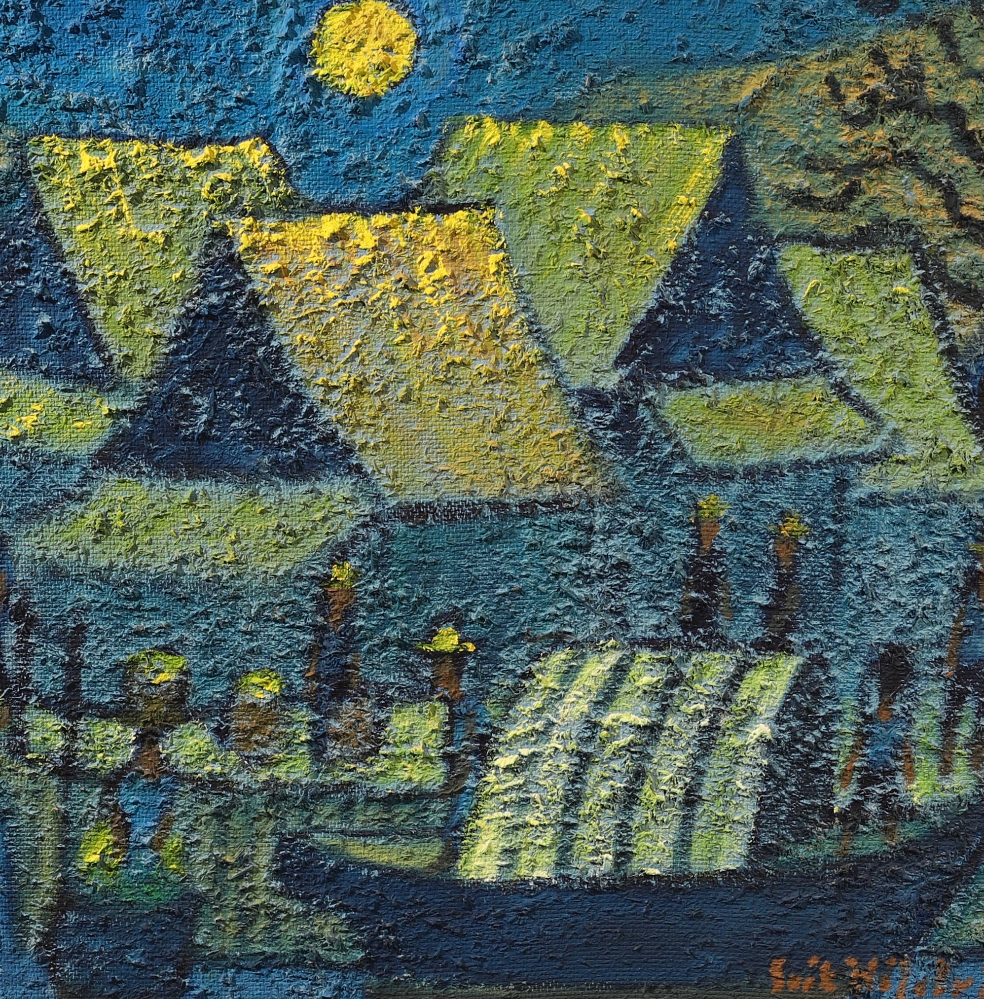 Mid Century Landscape Oil Painting From Sweden by E Håfström