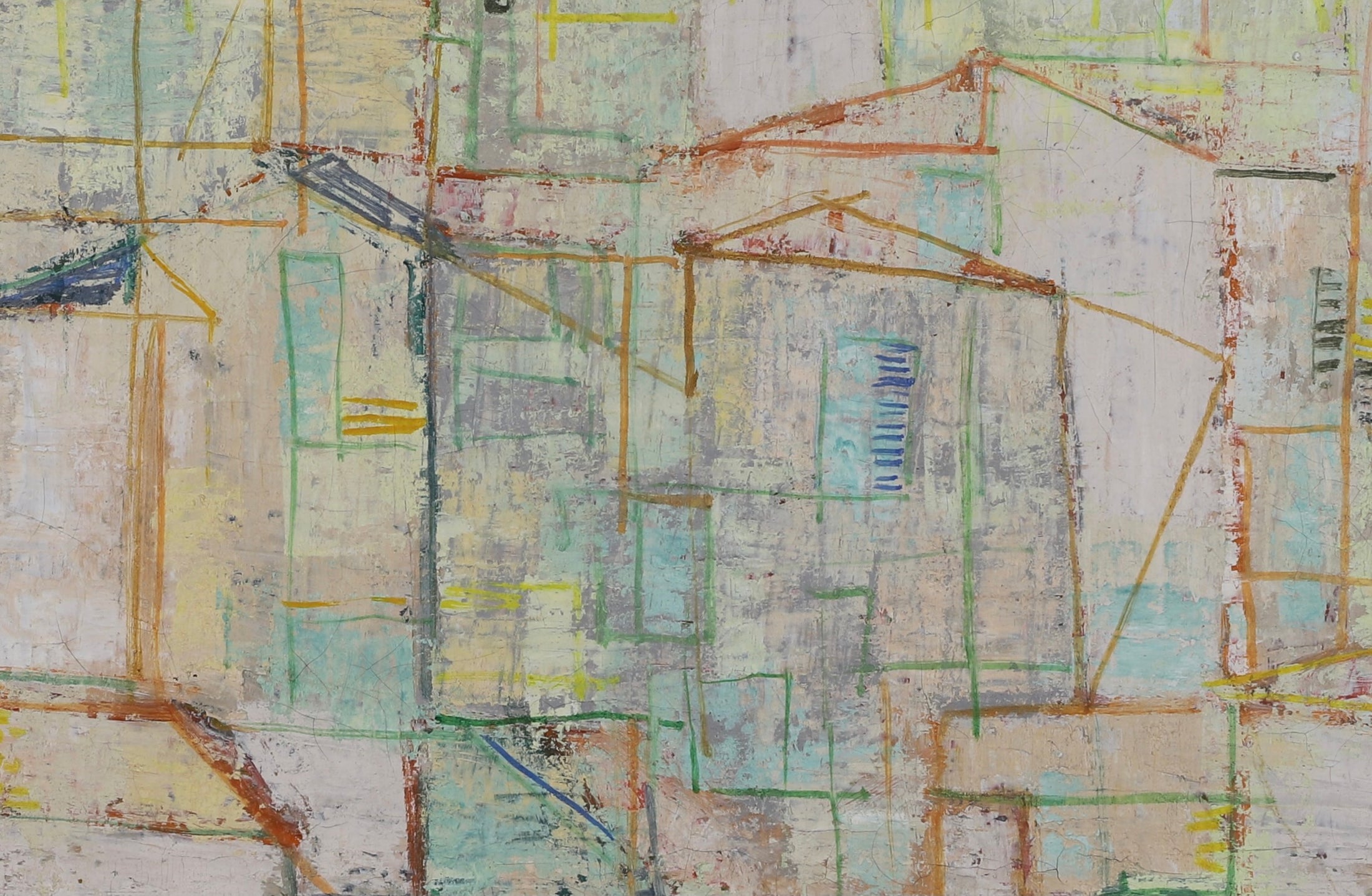 Mid Century Abstract Oil Painting By C Nordin Sweden