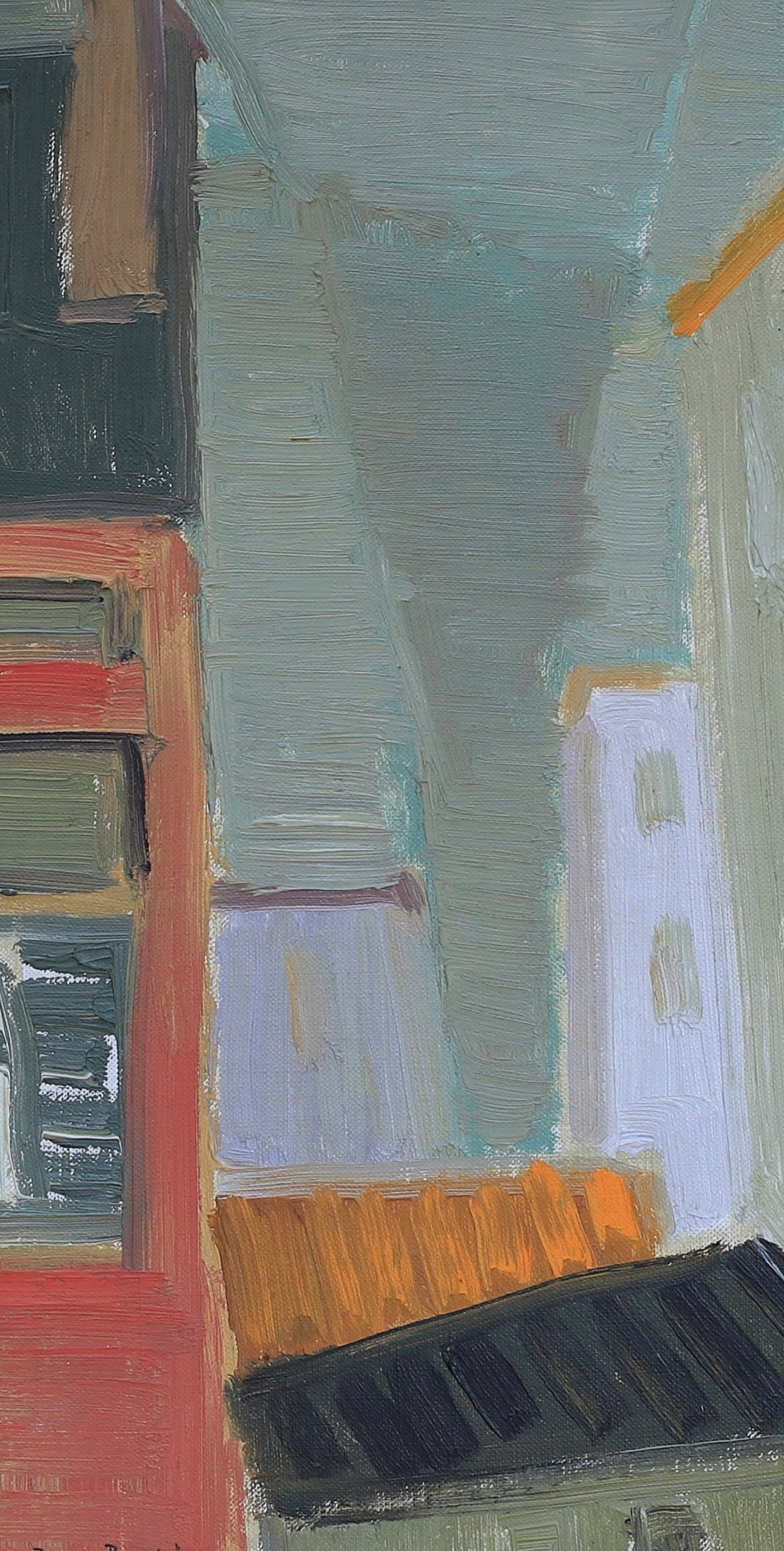 Paris Roofline Mid Century Oil Painting By Jonne Bergström 1953