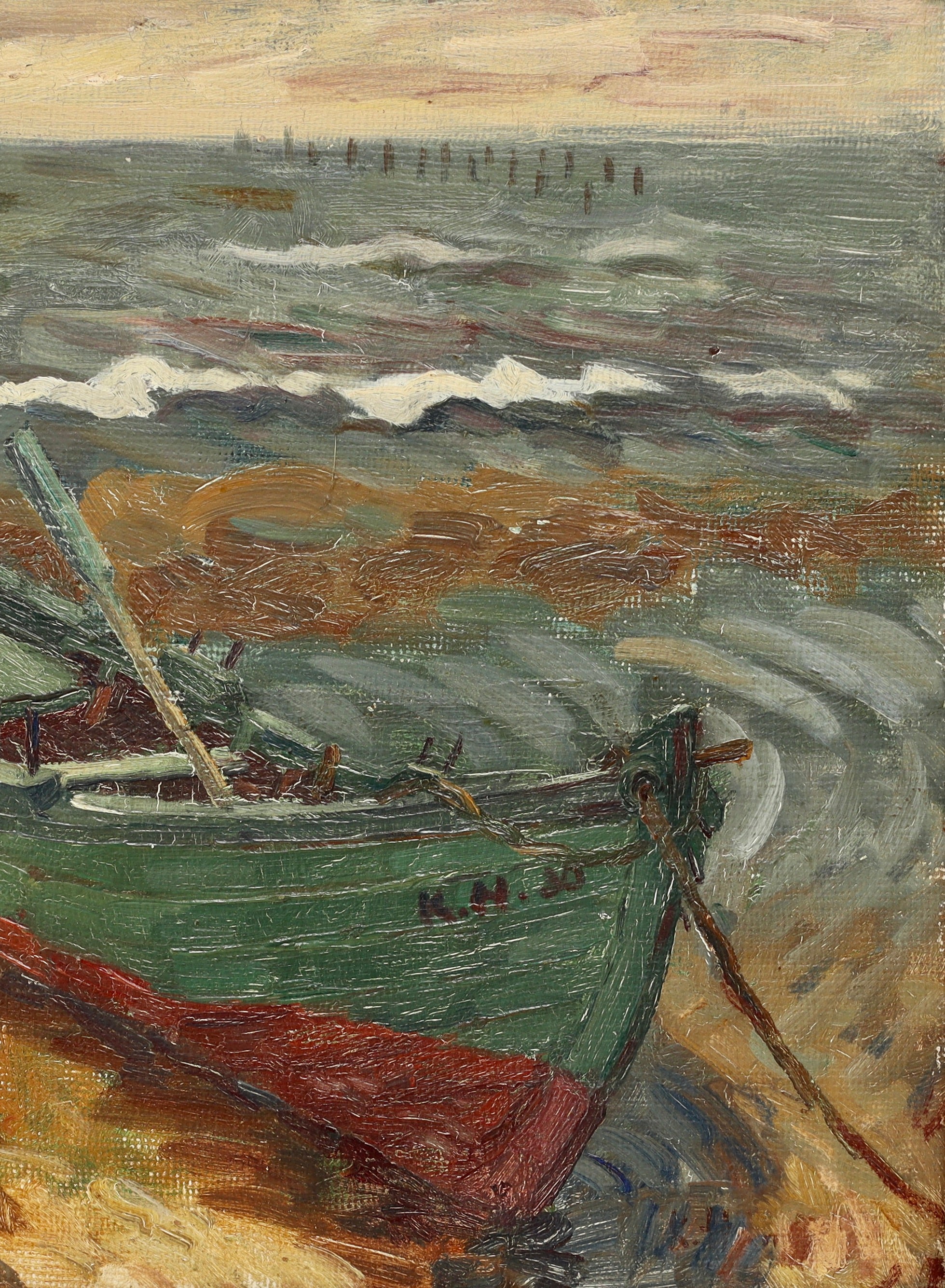 Vintage Art Room Oil Painting From Sweden by Karl Humboldt 1933
