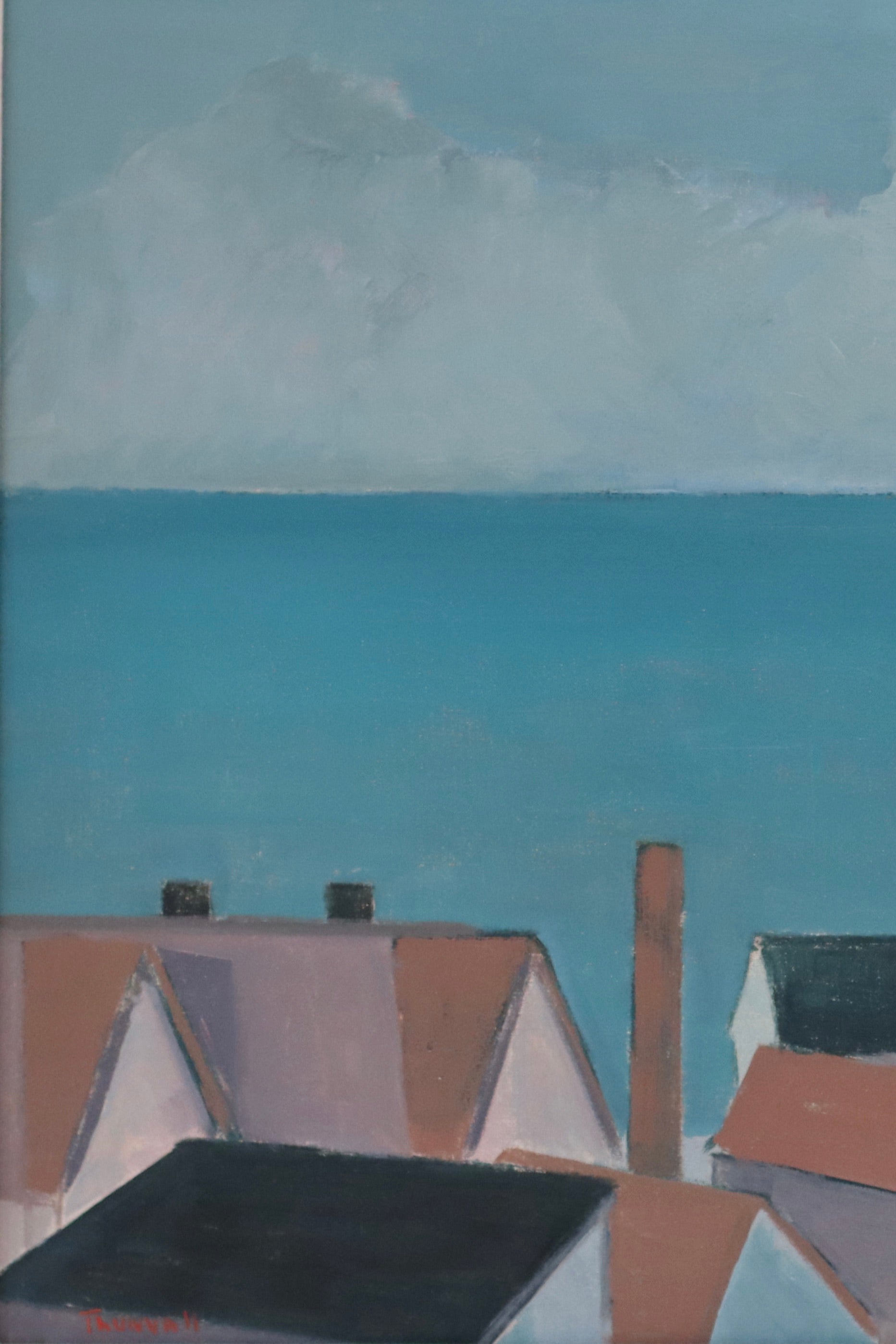 Mid Century Seascape Oil Painting From Sweden By Sven Thunvall