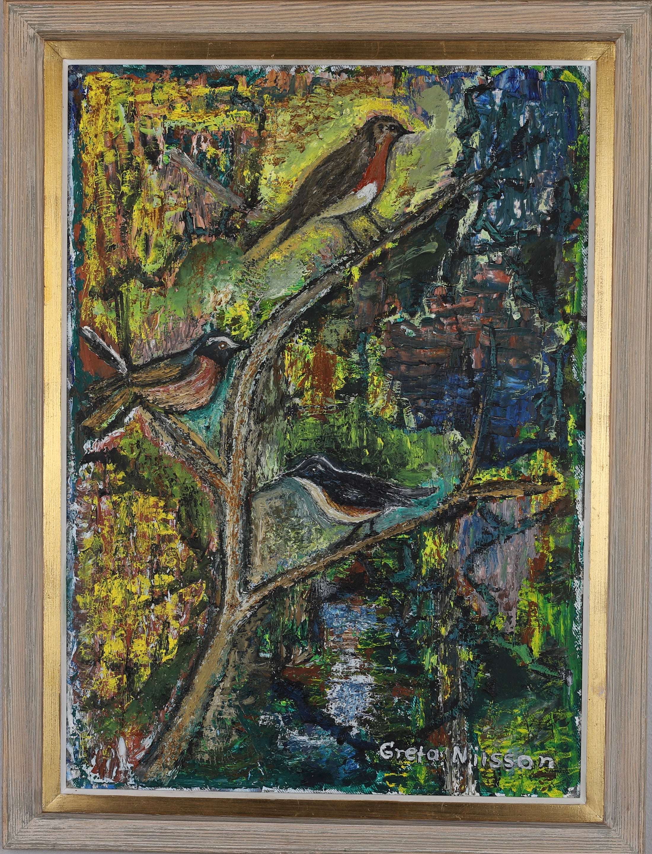 Original Mid Century Oil Painting From Sweden by G Nilsson