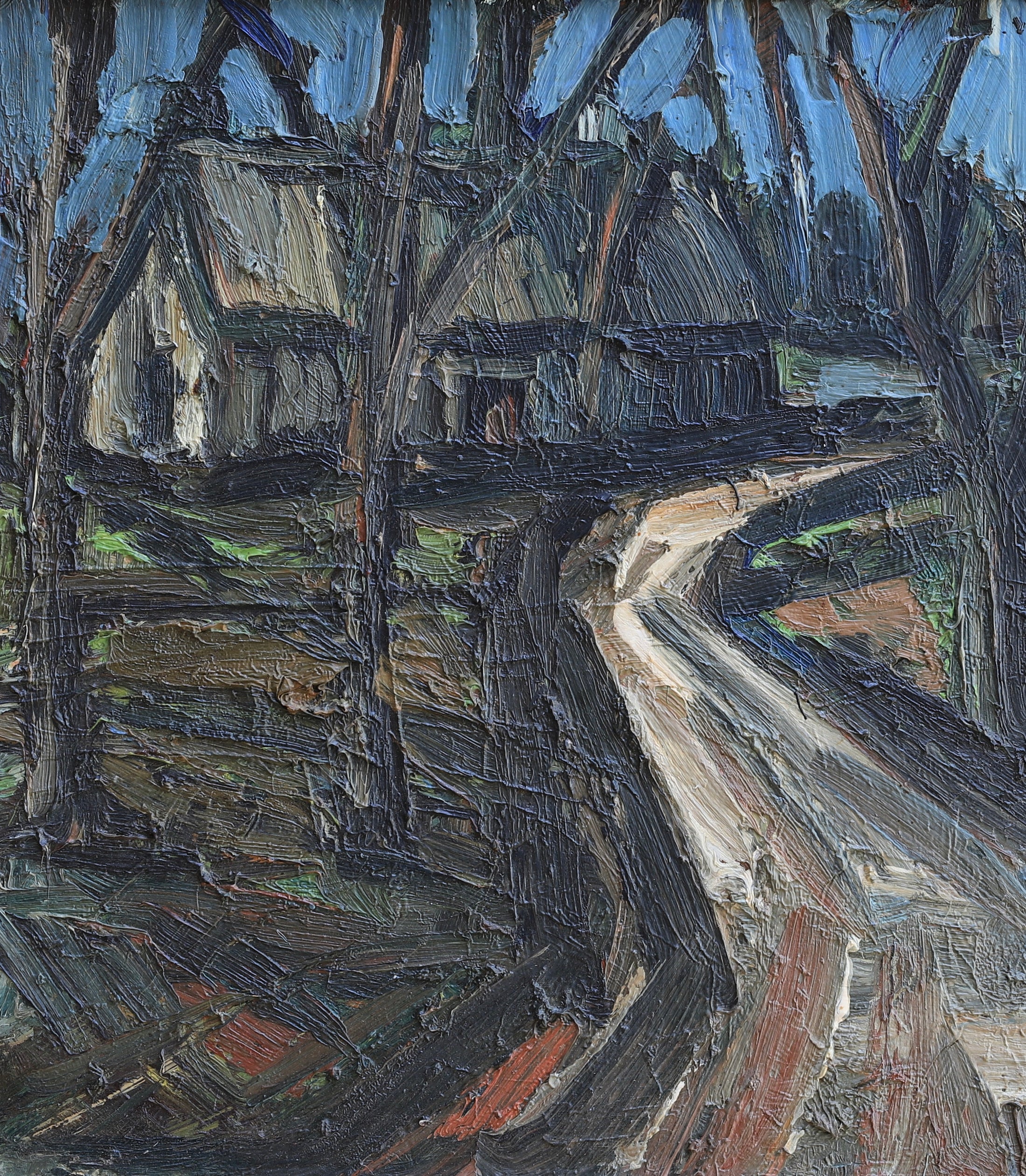 Mid Century Landscape Oil Painting From Sweden by Hellsing