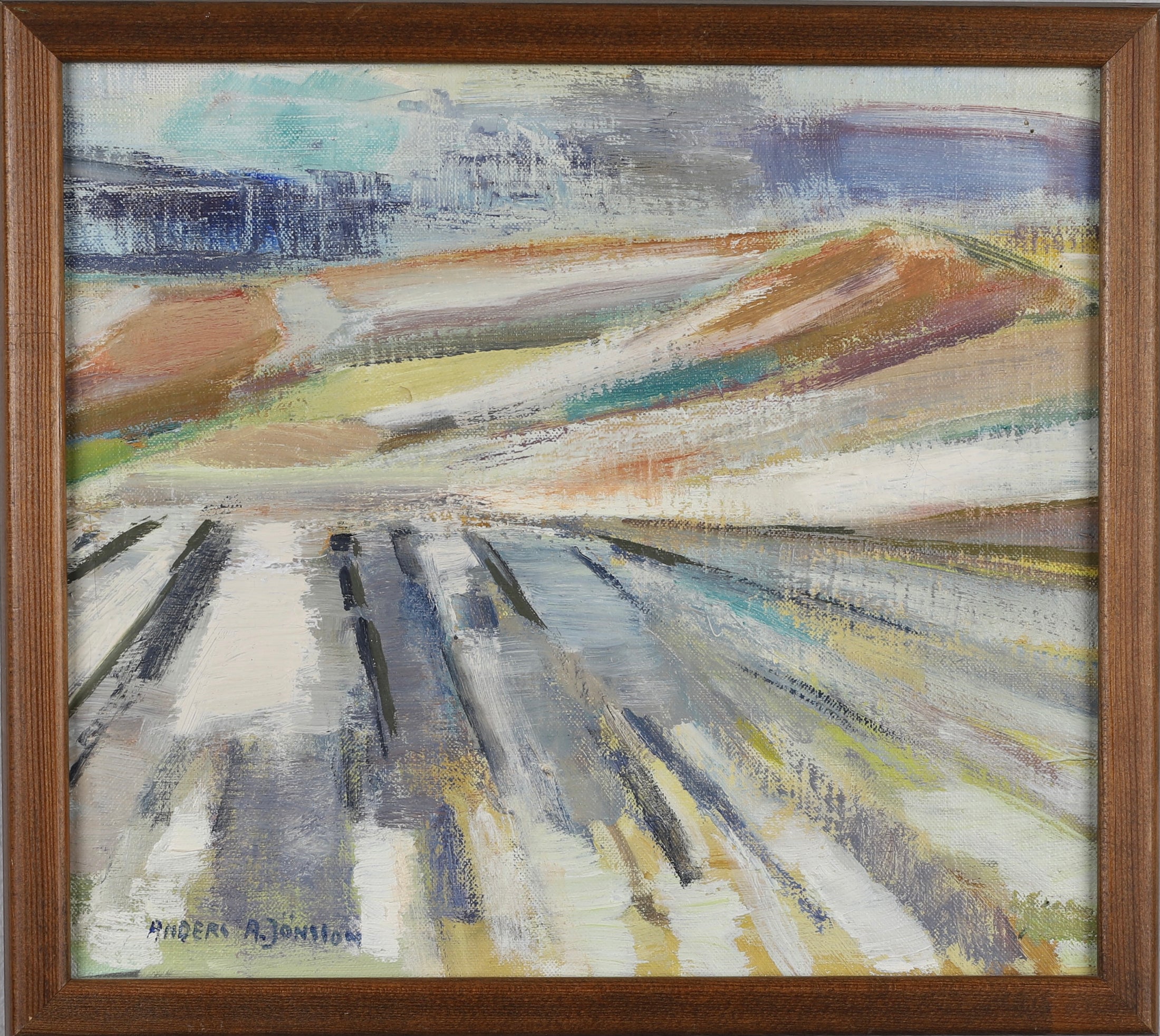 Vintage Mid Century Oil Painting By A A Jönsson Sweden