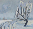 Load image into Gallery viewer, Mid Century Winterscape Oil Painting By E Hybbinette Sweden