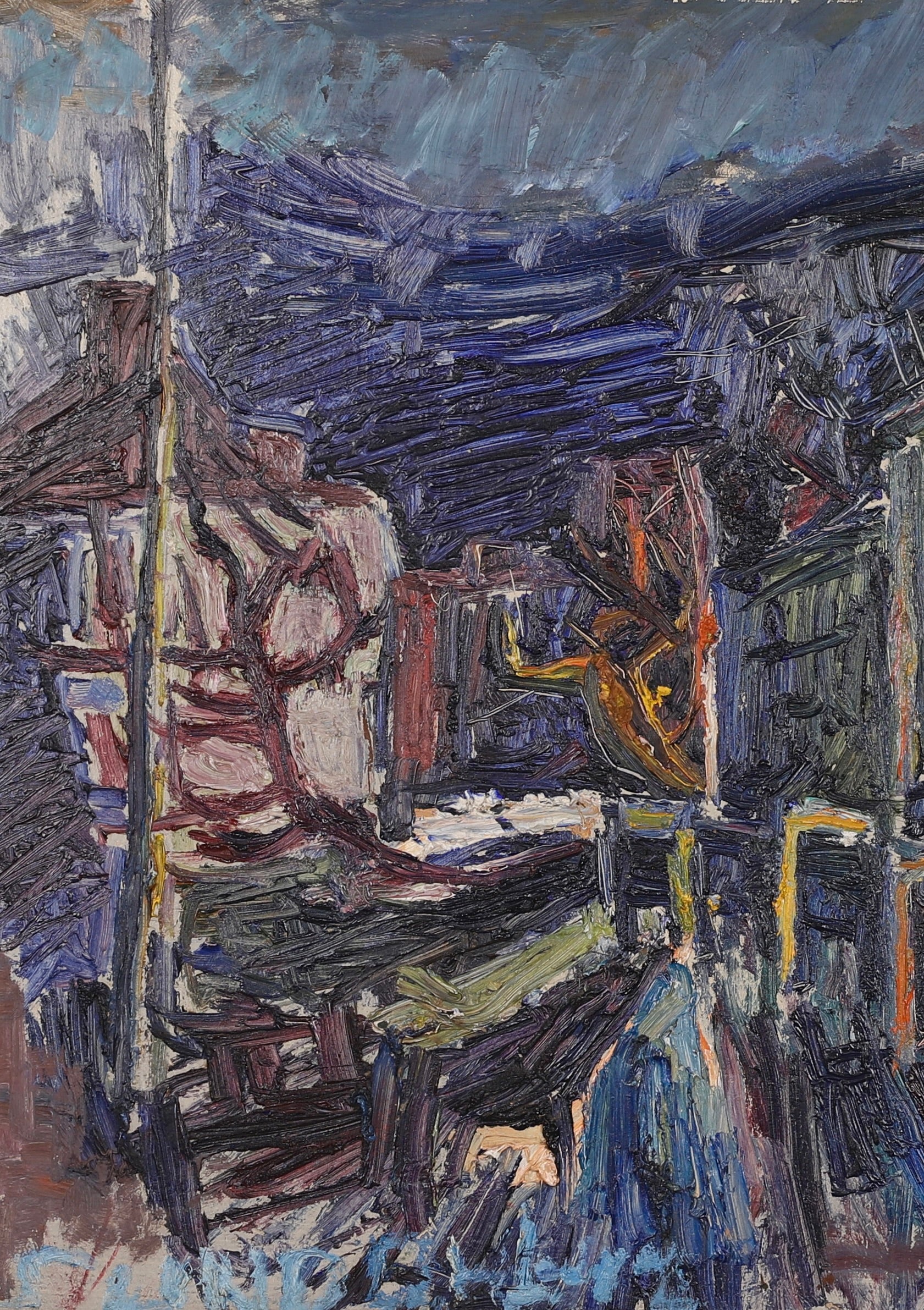 Mid Century Landscape Oil Painting From Sweden