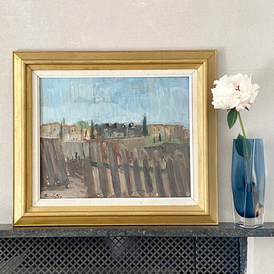 Mid Century Landscape Oil Painting From Sweden