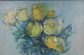 Load image into Gallery viewer, Original Mid Century Still Life Oil Painting Yellow Roses from Sweden