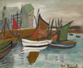 Load image into Gallery viewer, Original Vintage Oil Painting Of Harbor By Walli S Sweden