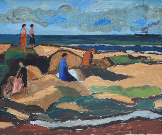 Vintage Mid Century Oil Painting from Sweden Signed Bertil Johansson