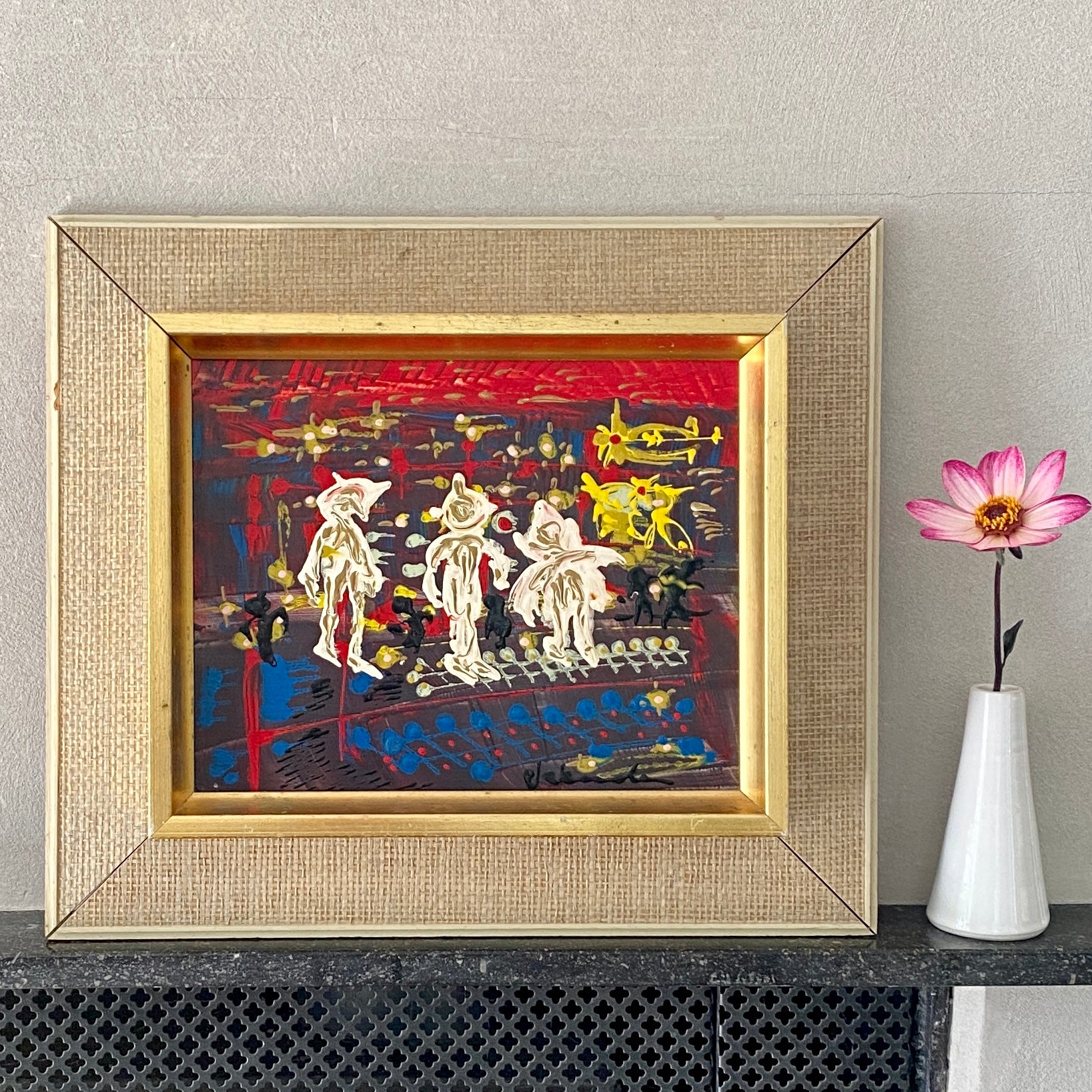 Mid Century Abstract Oil Painting From Sweden