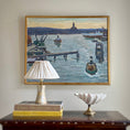 Load image into Gallery viewer, Vintage Mid Century Coastal Oil Painting By A Ivar Sweden