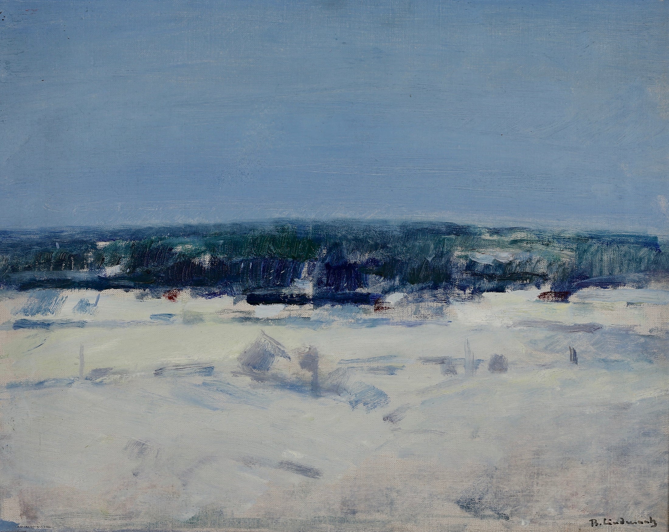 Framed Mid Century Oil Painting by B Lindecrantz Sweden