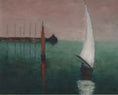 Load image into Gallery viewer, Mid Century Original Sailboat Oil Painting From Sweden