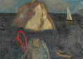 Load image into Gallery viewer, Vintage Mid Century Coastal Oil Painting By J Trostman Sweden