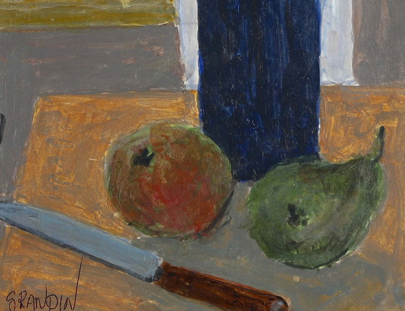 Vintage Mid Century Still Life Oil Painting By S Grändin Sweden