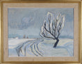 Load image into Gallery viewer, Mid Century Winterscape Oil Painting By E Hybbinette Sweden