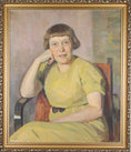 Load image into Gallery viewer, Mid Century Original Portrait Oil Painting by A Larsen 1936