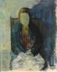Load image into Gallery viewer, Mid Century Original Portrait Oil Painting From Sweden by K Christensen