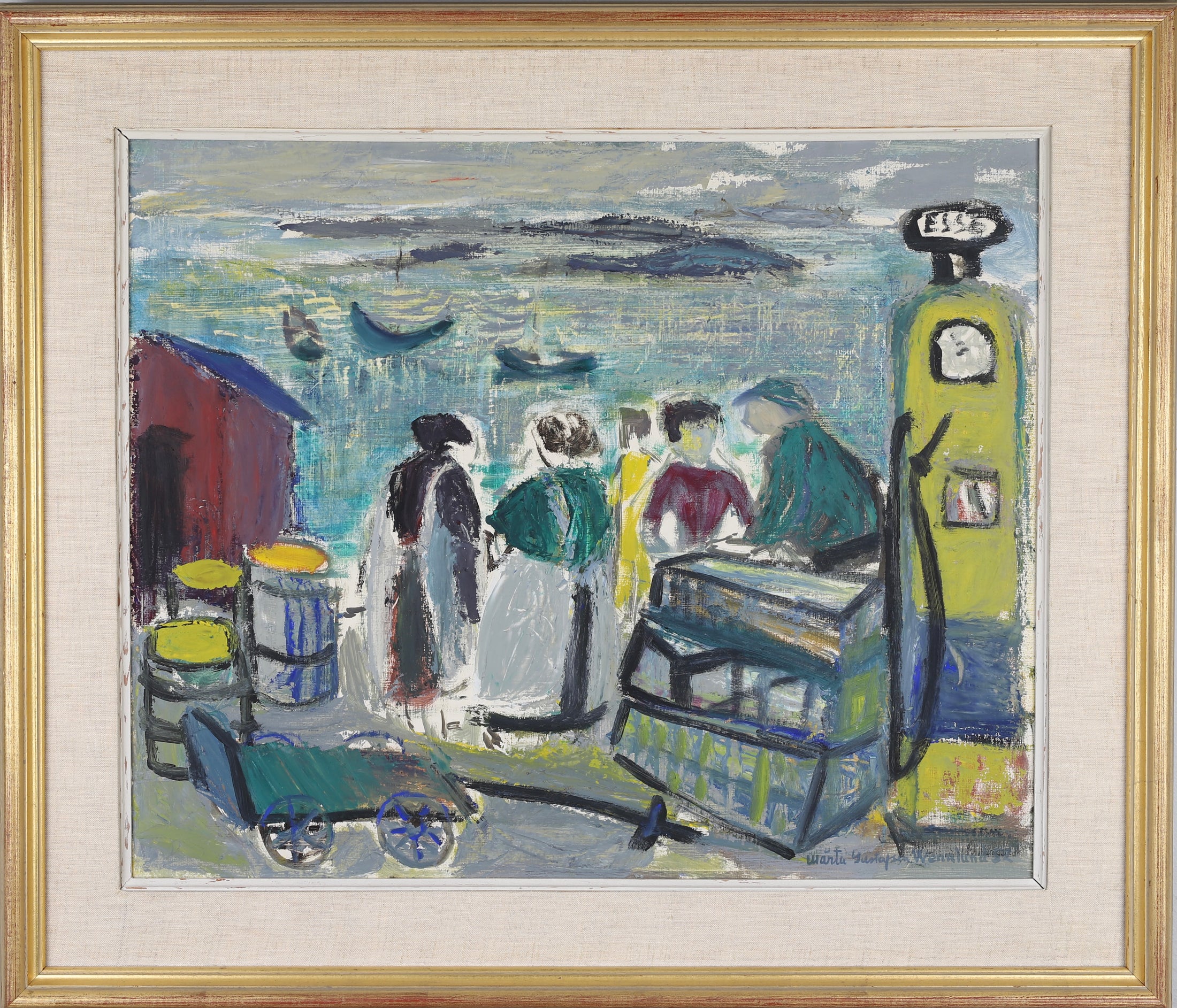 Vintage Mid Century Oil Painting By M G Wennlund Sweden