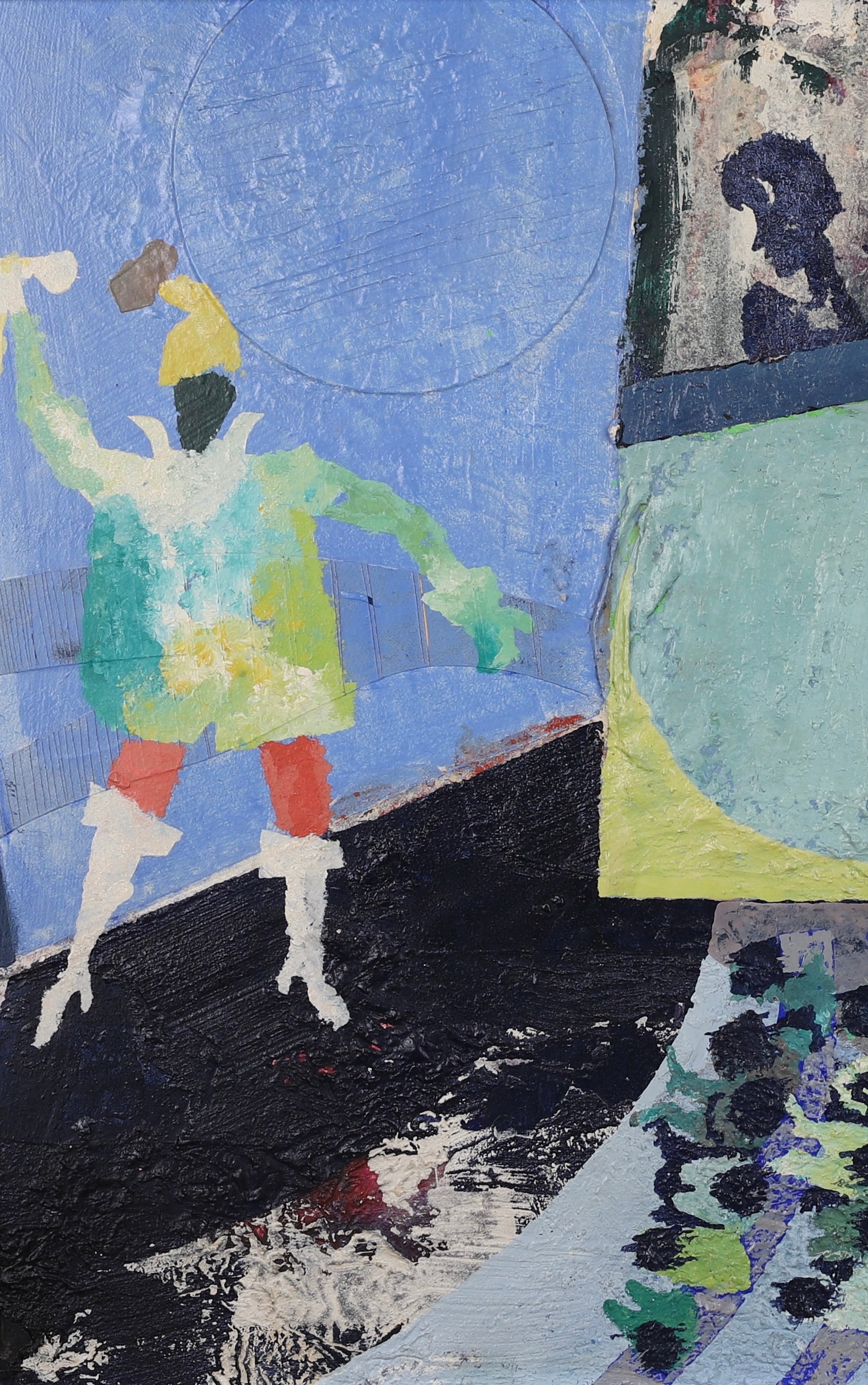 Mid Century Original Mixed Media Painting Sweden