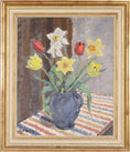 Load image into Gallery viewer, Mid Century Original Still Life Oil Painting From Sweden 1955