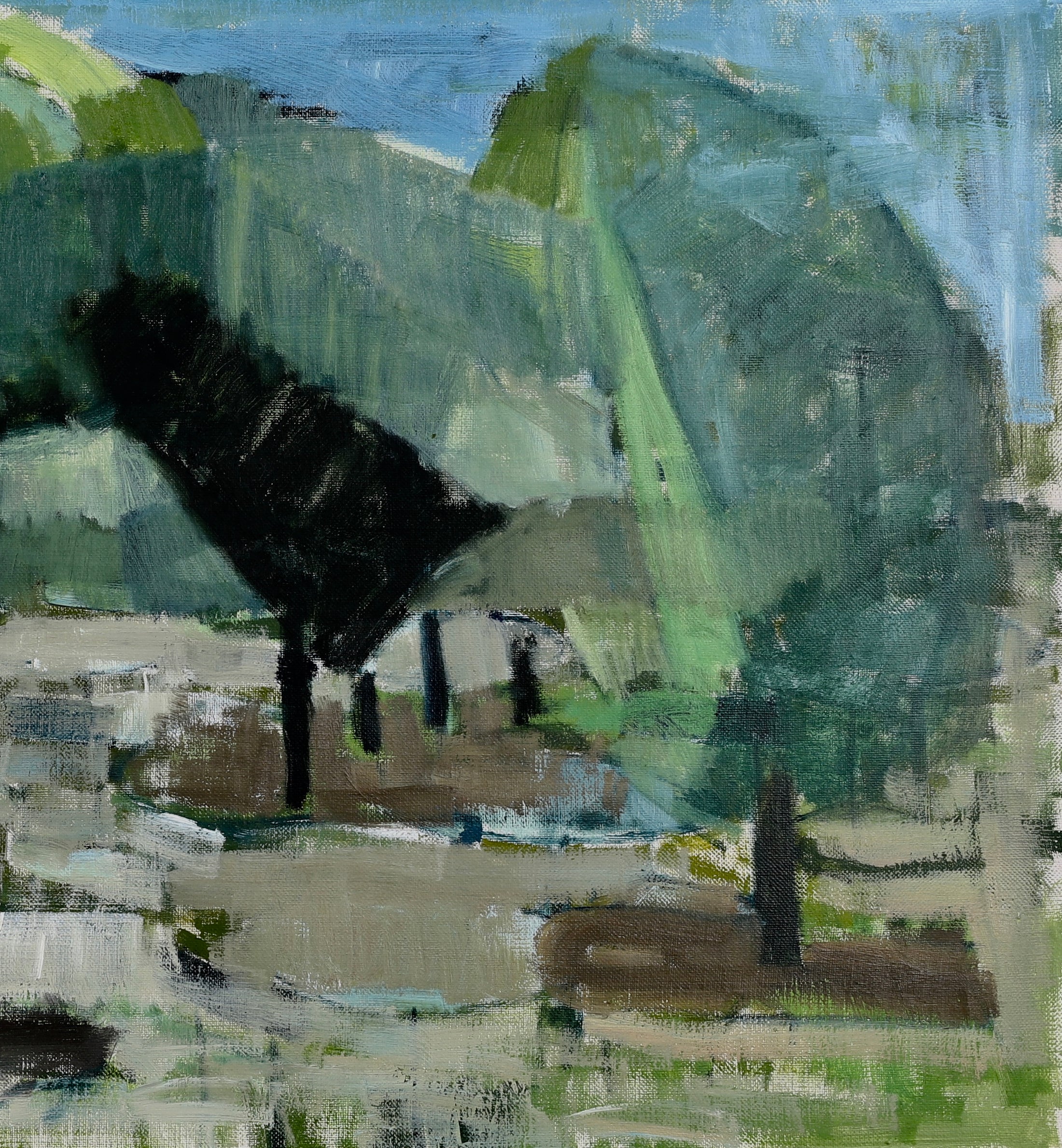 Vintage Art Room Mid Century Landscape Oil Painting By Harry Wichmann From Sweden