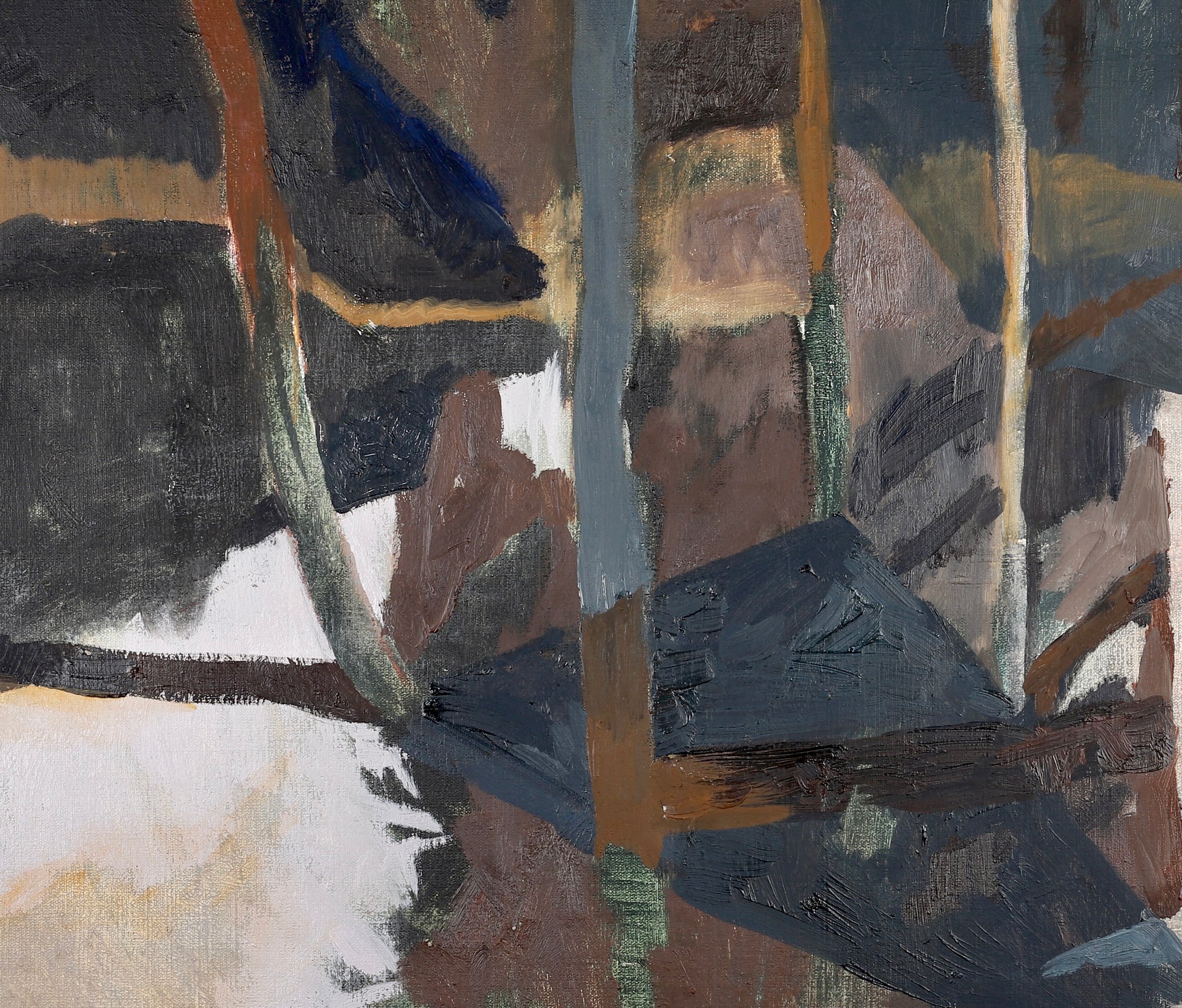 Mid Century Abstract Landscape Oil Painting From Sweden