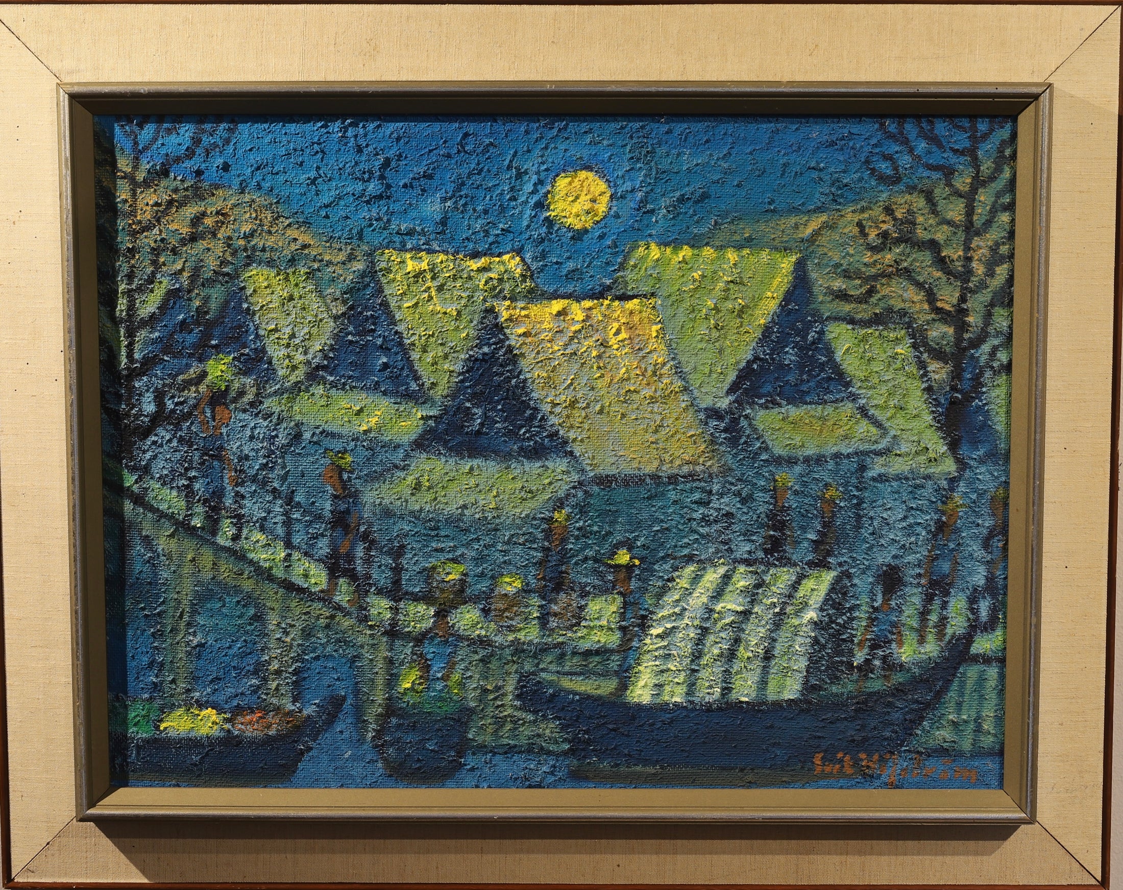 Mid Century Landscape Oil Painting From Sweden by E Håfström