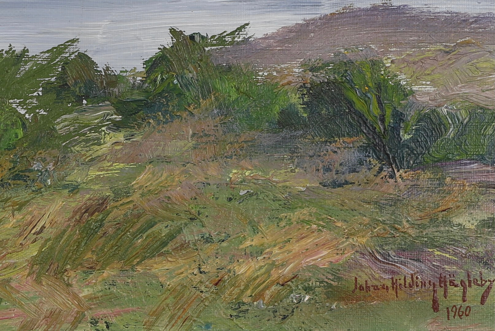 Mid Century Original Landscape Oil Painting From Sweden By J H Hägleby