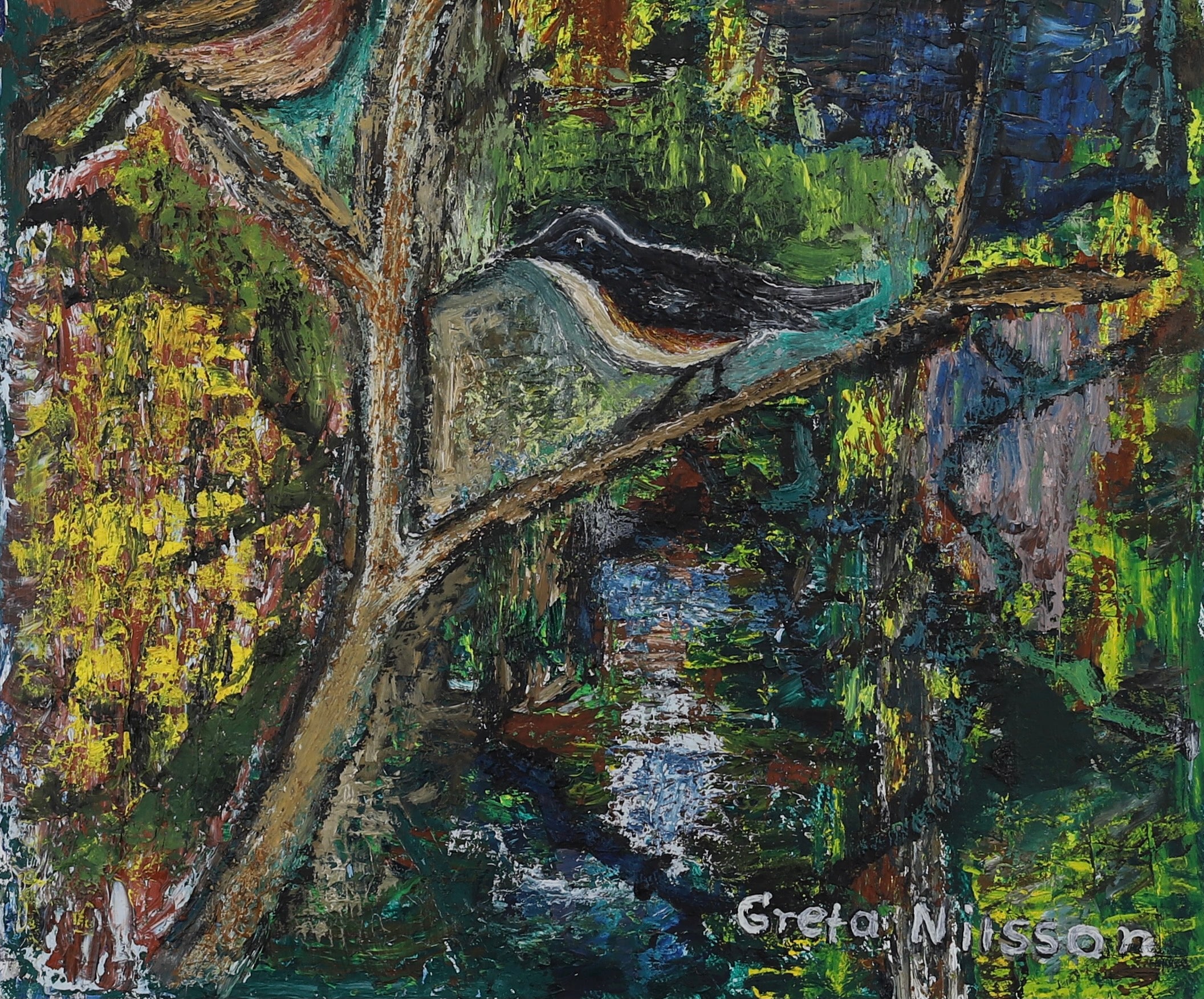 Original Mid Century Oil Painting From Sweden by G Nilsson