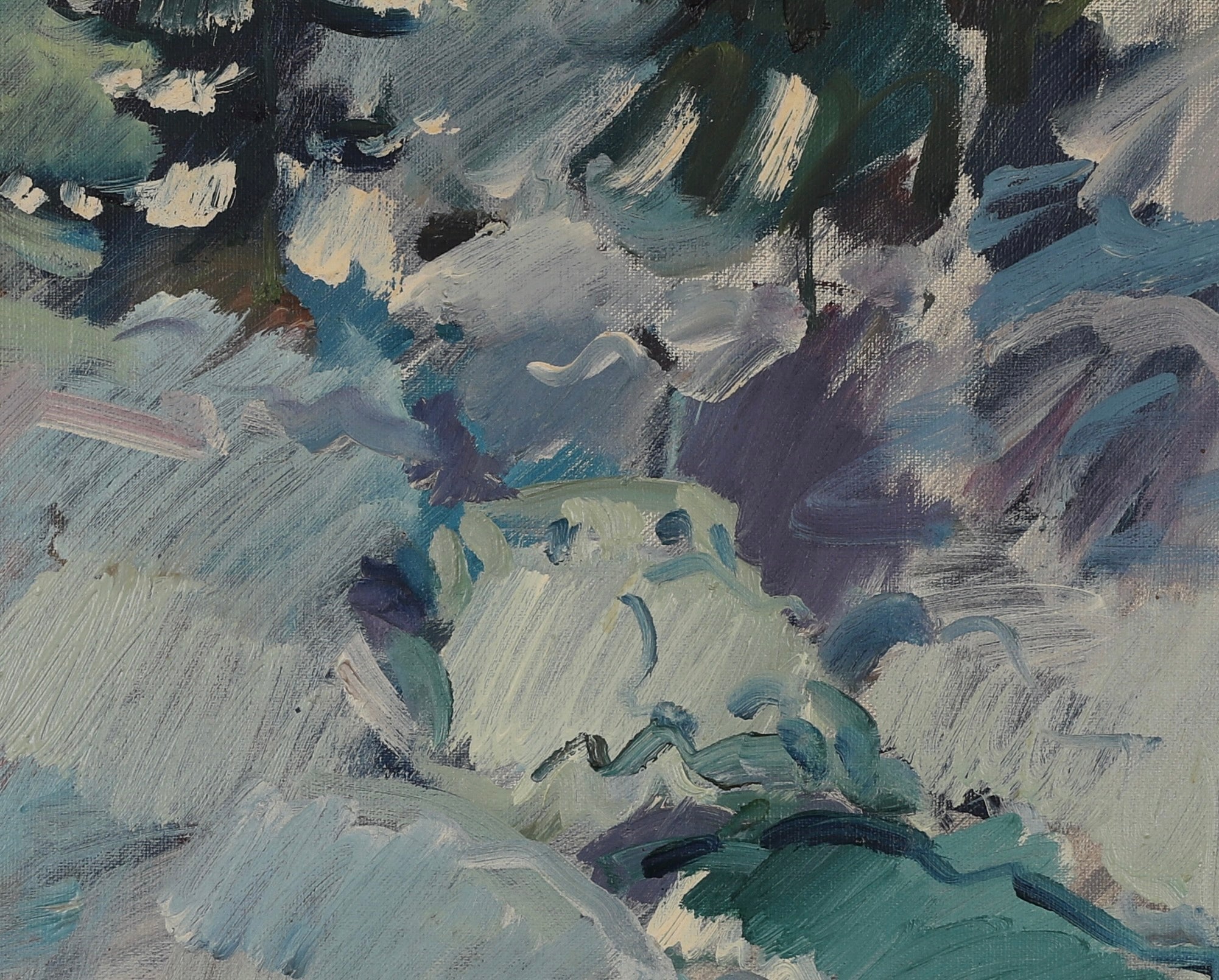 Mid Century Oil Painting Vintage Art Room by G Stawåsen Sweden