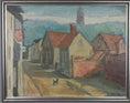 Load image into Gallery viewer, Oil Painting Vintage Mid Century Cityscape with Animal From Sweden