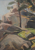 Load image into Gallery viewer, Mid Century Original Landscape Oil Painting From Sweden By