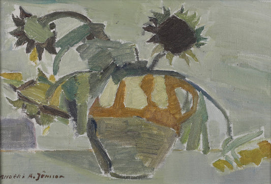 Original Vintage Mid Century Still Life Oil Painting By A Jönsson Sweden