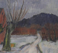 Load image into Gallery viewer, Mid Century Winterscape Oil Painting by E Selander
