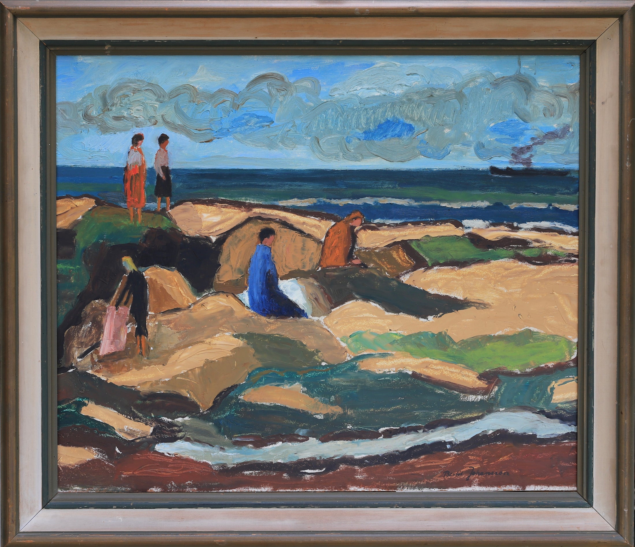 Vintage Mid Century Oil Painting from Sweden Signed Bertil Johansson