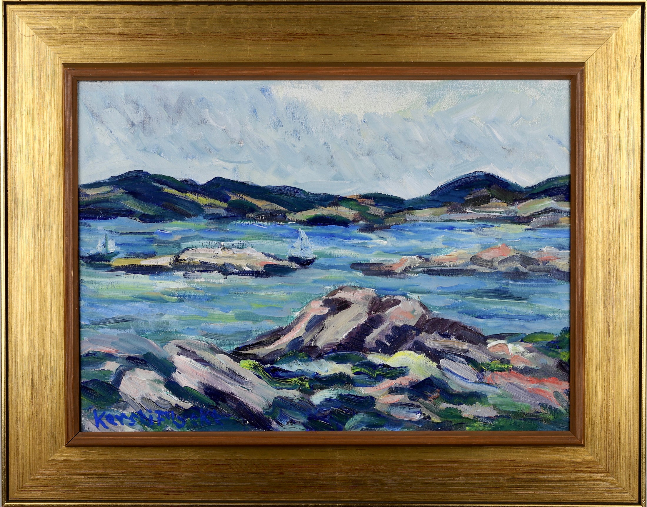 Mid Century Vintage Oil Painting By K Flyckt Sweden