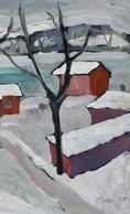 Load image into Gallery viewer, Mid Century Winterscape Oil Painting By S Storm Sweden
