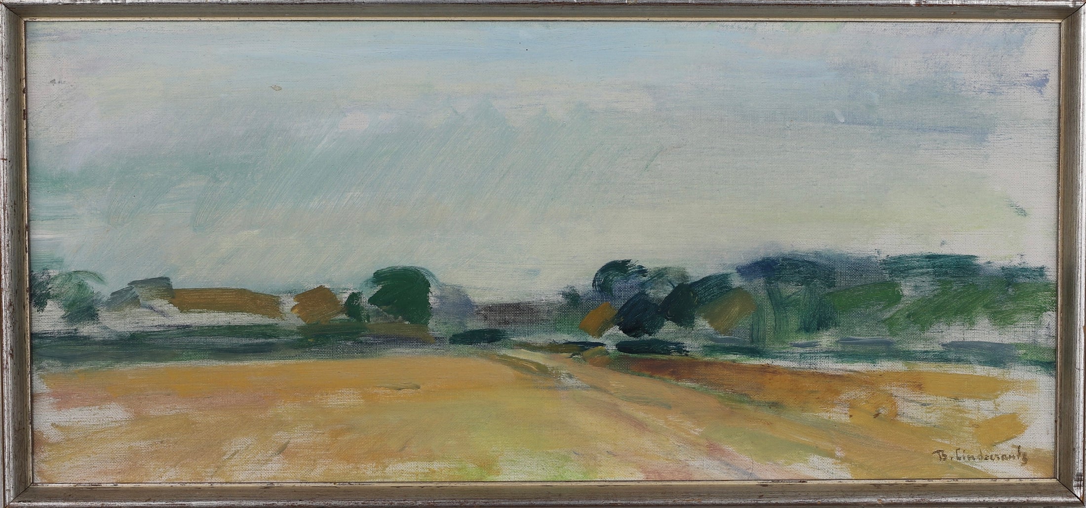 Framed Mid Century Oil Painting by B Lindecrantz Sweden