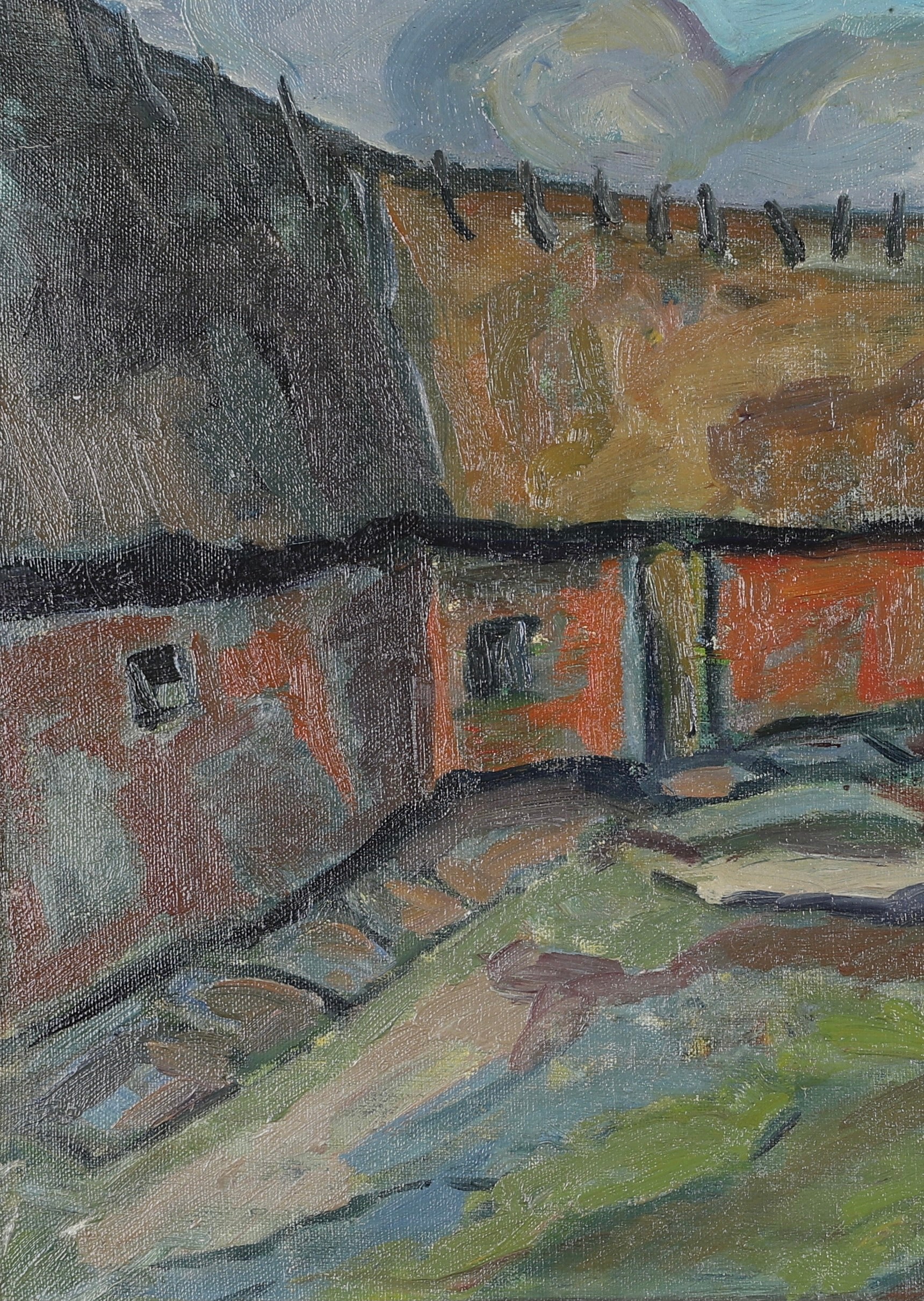 Mid Century Original Landscape Oil Painting I Jordell Sweden